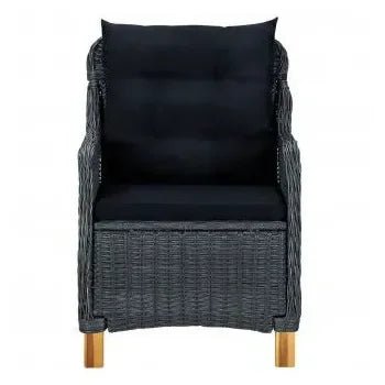Conjunto de comedor para el exterior fabricado en ratán sintético gris oscuro de vidaXL 5