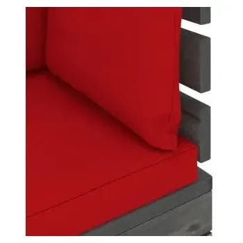 Conjunto de muebles de exterior gris y rojo vino de palets de madera maciza de pino de vidaXL 11