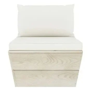 Set de muebles de jardín de 5 plazas individuales de palets de madera de abeto y cojines de vidaXL 7