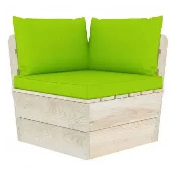 Juego de muebles de jardín de palets hecho de madera de abeto impregnada color blanco y verde de vidaXL 4