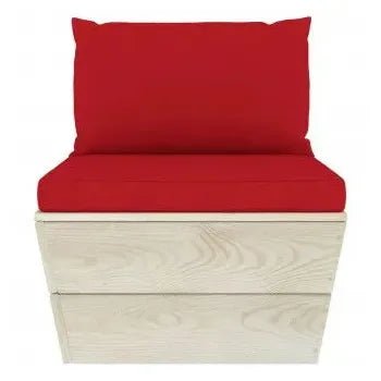 Conjunto de sofás con mesita de palets para jardín de 6 piezas en madera de abeto y rojo de vidaXL 5