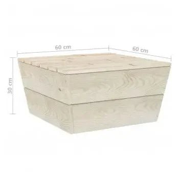 Conjunto de muebles de exterior de 6 piezas de madera de abeto con cojines color verde de vidaXL 13