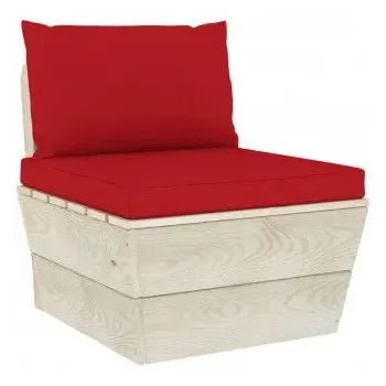 Conjunto de sofás con mesita de palets para jardín de 6 piezas en abeto y rojo de vidaXL 7