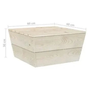 Conjunto de muebles de exterior Beige claro y turquesa de madera maciza de abeto de 7 plazas de vidaXL 14