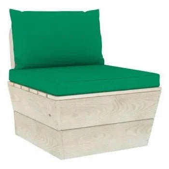 Set de muebles de jardín de 7 piezas estilo palet con cojines en color verde de vidaXL 6