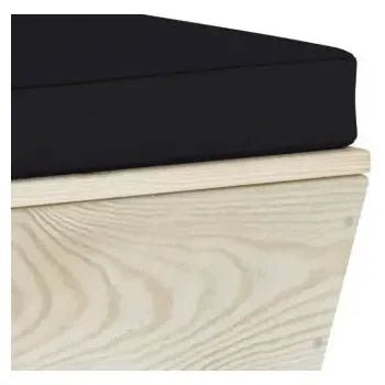 Conjunto de muebles de exterior Beige claro y negro de madera maciza de abeto de 7 plazas de vidaXL 6