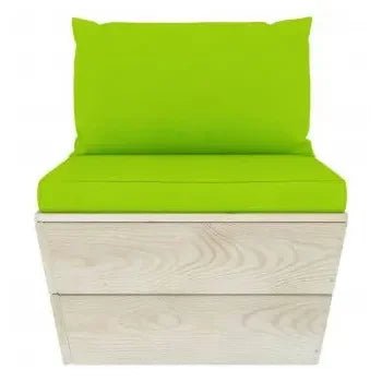 Juego de muebles de 10 piezas para jardín de palets de madera y cojines en color verde de vidaXL 8