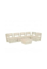 vidaXL 5-Seater Modular Garden Sofa Set and Coffee Table in Fir Wood