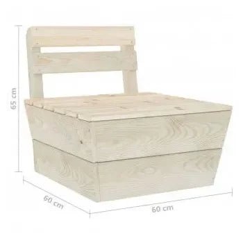 Conjunto de jardín de sofá modular de 5 plazas y mesa de centro de madera de abeto de vidaXL 12