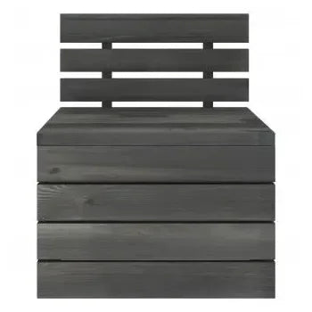 Juego de muebles para jardín de 5 piezas de madera maciza de pino gris oscuro de vidaXL 8