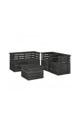 5-piece garden pallet furniture set solid pinewood dark gray by vidaXL