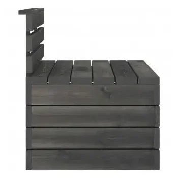 Set de muebles de palets de jardín 7 piezas de madera maciza de pino gris oscuro de vidaXL 11