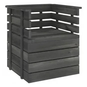 Conjunto de muebles de exterior de 8 piezas modulares de madera palet de pino gris de vidaXL 4