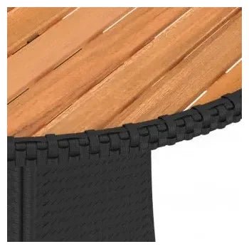 Set de muebles de jardín de 7 piezas en forma circular de ratán negro con cojines Blancos de vidaXL 8