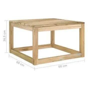 Set de muebles de pino para exterior de 6 piezas con cojines color verde de vidaXL 4