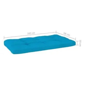 Muebles de palets de 6 piezas con cojines fabricados en madera y poliéster en color gris y azul de vidaXL 6