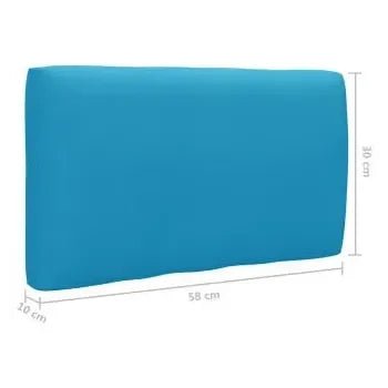 Muebles de palets de 6 piezas con cojines fabricados en madera y poliéster en color gris y azul de vidaXL 8