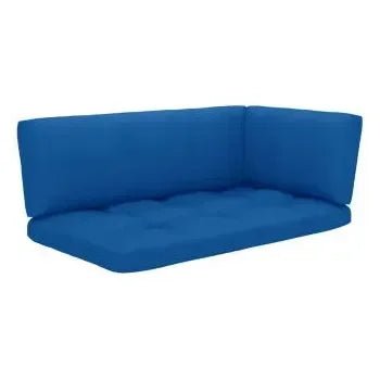 Muebles de palets de 6 piezas con cojines fabricados en madera de color gris y azul real de vidaXL 4