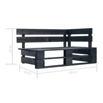 Muebles de palets de 6 piezas con cojines fabricados en madera y poliéster en color negro y azul de vidaXL 5