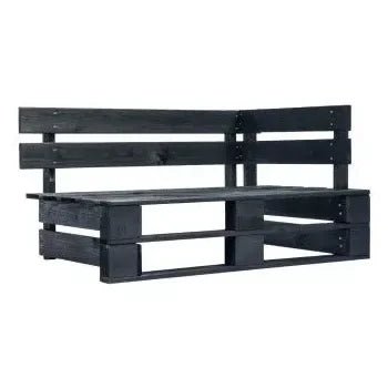 Muebles de palets de 6 piezas con cojines fabricados en madera y poliéster de color negro y gris de vidaXL 2