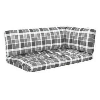 Muebles de palets de 6 piezas con cojines fabricados en madera y poliéster de color negro y gris de vidaXL 4