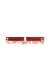 Muebles de palets de 6 piezas con cojines fabricados en madera de color natural y rojo de vidaXL