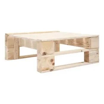 Muebles de palets de 6 piezas con cojines fabricados en madera de color natural y rojo de vidaXL 3