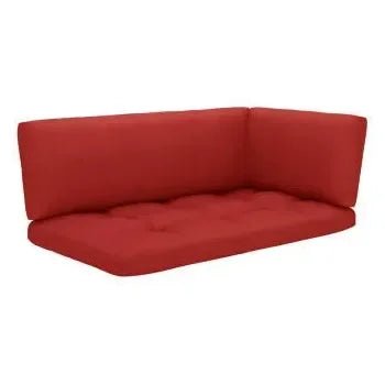 Muebles de palets de 6 piezas con cojines fabricados en madera de color natural y rojo de vidaXL 4