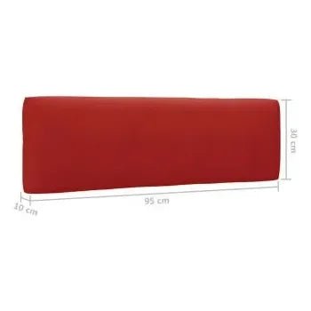 Muebles de palets de 6 piezas con cojines fabricados en madera de color natural y rojo de vidaXL 8