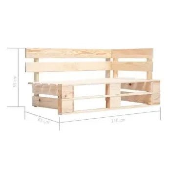 Muebles de palets de 6 piezas con cojines fabricados en madera de color natural y verde brillante de vidaXL 5