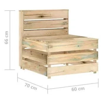 Sofá para el jardín de 3 plazas fabricado en madera de pino impregnada en color verde de vidaXL 12