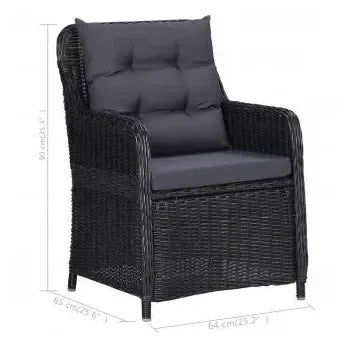 Conjunto de muebles exterior fabricado en madera maciza de acacia y ratán PE de vidaXL 11