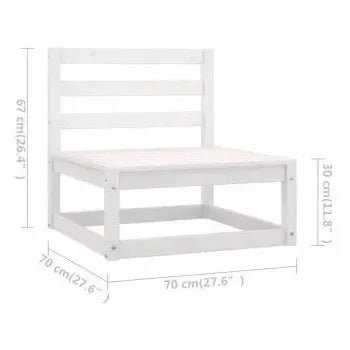Conjunto mobiliario para terrazas y el jardín fabricado en madera de color blanco de vidaXL 11