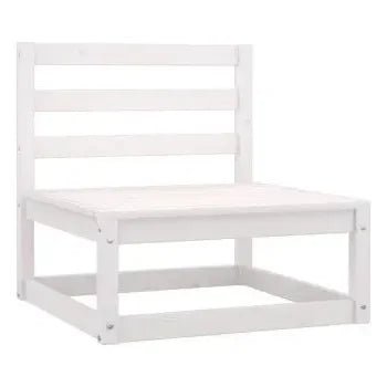 Juego de muebles de jardín con 4 piezas fabricadas en madera en color blanco de vidaXL 4