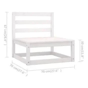 Set de salón de jardín de 7 piezas color blanco hechas de madera maciza de pino de vidaXL 7