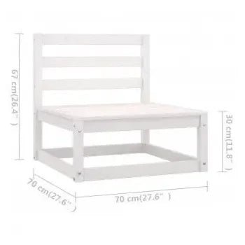 Juego de sillones y mesa para jardín de 5 plazas madera de pino maciza blanca de vidaXL 12