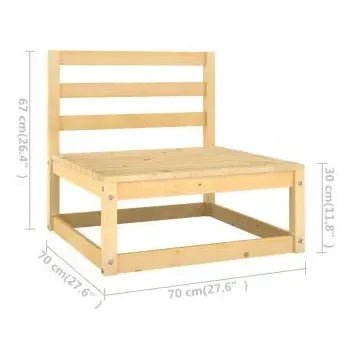 Conjunto de jardín de 9 piezas con sofás y una mesa en madera de pino maciza de vidaXL 11