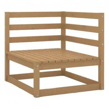 Sofás para jardín de madera maciza de pino con un acabado en color marrón miel de vidaXL 4