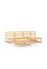 Solid pine wood garden sofas with a natural wood finish from vidaXL