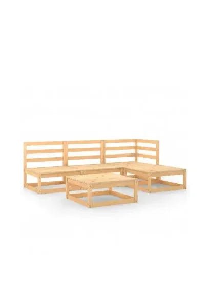 Sofás para jardín de madera maciza de pino con un acabado en color natural madera de vidaXL