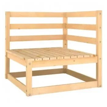 Sofás para jardín de madera maciza de pino con un acabado en color natural madera de vidaXL 4