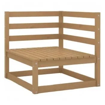 Conjunto de muebles de jardín color marrón miel fabricado en madera maciza de pino de vidaXL 4