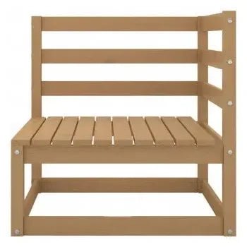 Juego de muebles de jardín color marrón miel con 8 piezas de madera maciza de pino de vidaXL 4
