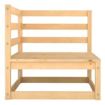 Set de muebles de pino para jardín de 11 piezas color marrón sin cojines de vidaXL 2