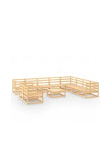 11-Piece Outdoor Furniture Set Light Brown Pinewood vidaXL