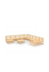 12-Piece Pallet Garden Sofa Set with Coffee Table Pine Wood Natural