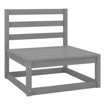 Set de muebles de jardín de 12 piezas fabricado en madera de pino en color gris de vidaXL 5