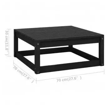 Juego de cuatro sofás modulares sin reposabrazos y una mesa de centro de madera negro de vidaXL 10