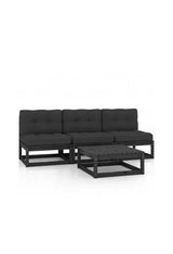 Anthracite Gray and Black Solid Pine Wood Outdoor Furniture Set by vidaXL