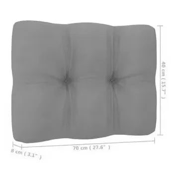 Conjunto de muebles de pino para uso exterior de 5 piezas con cojines color gris de vidaXL 8